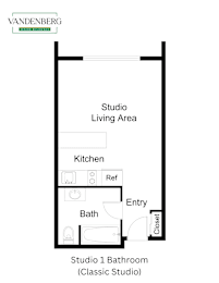 Vandenberg Senior Residence Classic Studio 1 Bathroom Floorplan