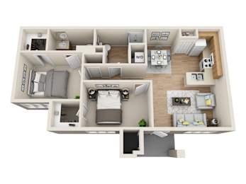 Whispering Palms two bedroom two bathroom floorplan