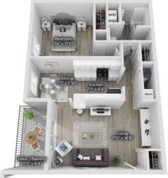 a 1 bedroom floor plan  the crossings