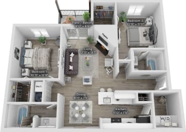 a 2400 sq ft floor plan with a bedroom and a living room
