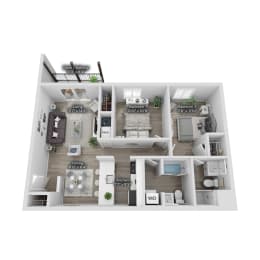 bedroom floor plan of a 2100 sq ft apartment