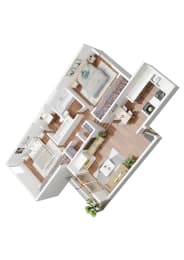 Floor Plan  2 Bedroom Apartment Veteran