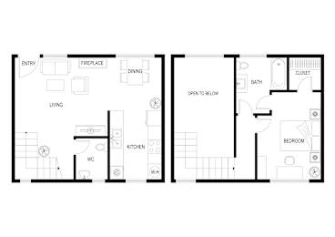 1 Bedroom Mariposa Townhouse.