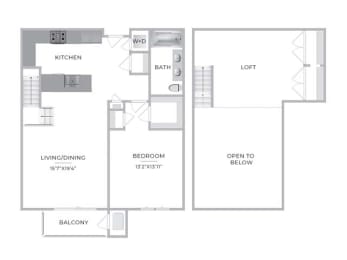 1Bed 1Bath Floor Plan at Merion Marlton Apartment Homes, Marlton, NJ