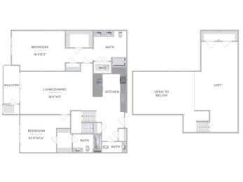 2Bed 2.5Bath with Loft Floor Plan at Merion Marlton Apartment Homes, New Jersey
