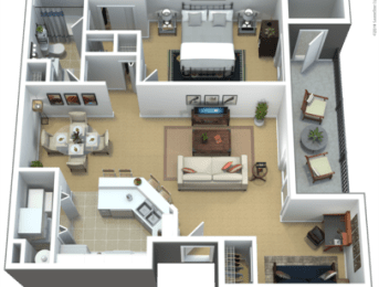 Sierra with den Floor Plan at Eagle Ridge Apartments, Monroeville, Pennsylvania