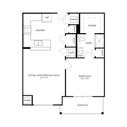 Rise Floor Plan at Heights at Black Bear Apartments, West Virginia, 26501