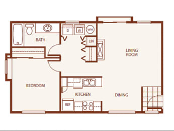  Floor Plan 1 Bed 1 Bath A1
