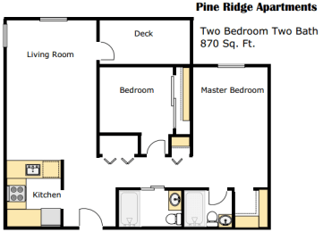  Floor Plan 2 Bed 2 Bath  22A