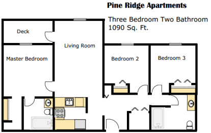  Floor Plan 3 Bed 2 Bath  32A
