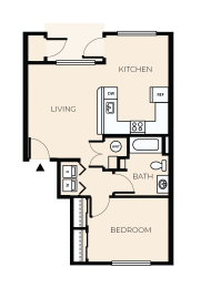 Floor Plan  1 Bed 1 Bath  A2