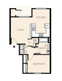 Floor Plan  1 Bed 1 Bath  A5