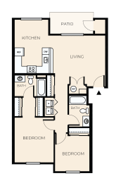 Floor Plan  2 Bed 2 Bath  B3