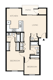 Floor Plan  2 Bed 2 Bath  B4
