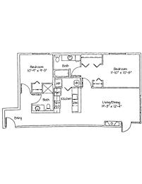 a floor plan of a house with bedrooms and baths and an open concept floor plan