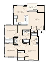 Floor Plan  3 Bed 2 Bath  C1A