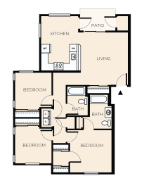 Floor Plan  3 Bed 2 Bath  C2