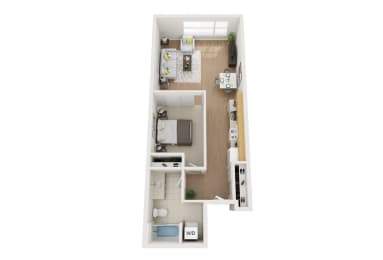  Floor Plan 1 bed, 1 Bath Open O4