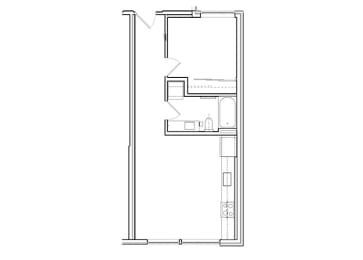  Floor Plan 1 Bed, 1 Bath A1