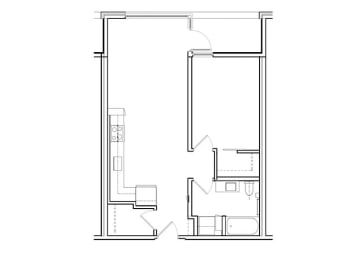  Floor Plan 1 Bed, 1 Bath A2