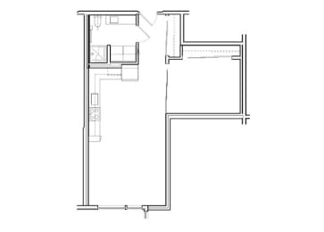  Floor Plan Open 1 Bed, 1 Bath O4A