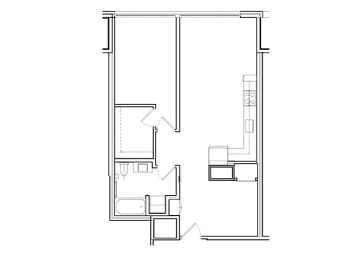  Floor Plan 1 Bed, 1 Bath Den A5
