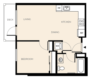  Floor Plan 1 Bed 1 Bath (A7)