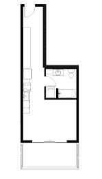  Floor Plan Studio 1 Bath  S5