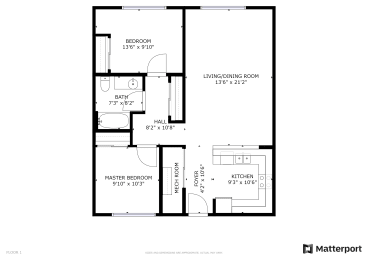 Floor Plan 2 Bed, 1 Bath B50 - Walton I
