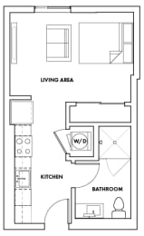 STUDIOA-410F Floor Plan at Fedora Bliss LLC, Woodland Hills