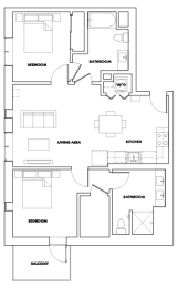 2BEDH-301T Floor Plan at Fedora Bliss LLC, Woodland Hills, 91367