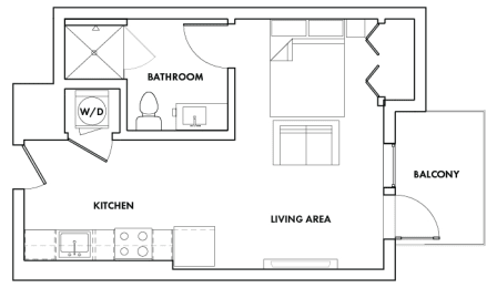 STUDIOF-311T Floor Plan at Fedora Bliss LLC, Woodland Hills, 91367