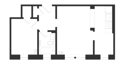  Floor Plan Junior 1 Bedroom