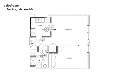 Floor Plan  One Bedroom - Handicap