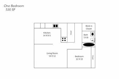 Floor Plan  One Bedroom