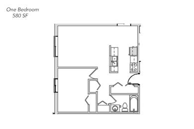 Floor Plan  One Bedroom