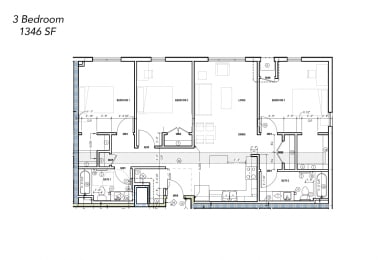 Floor Plan  the floor plan of 3 bedroom suite 1336 sf