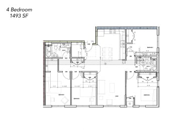Floor Plan  the floor plan of 4 bedroom 1400 sf