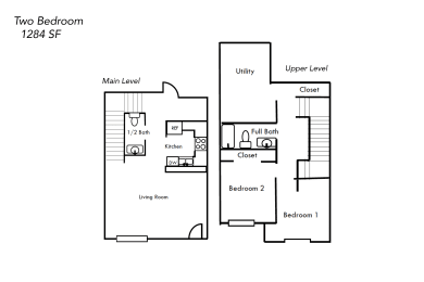 Floor Plan  Two Bedroom - Tax Credit