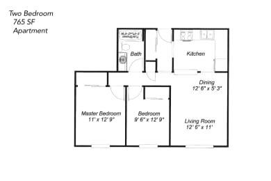 Floor Plan  Two Bedroom Apartment