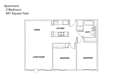 Floor Plan  2 BR Apt, Trails