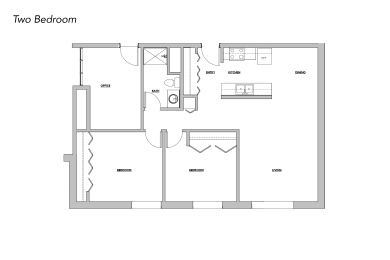 Floor Plan  2 Bedroom, 1 Bathroom, Section 8