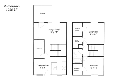 Floor Plan  2 Bedroom, Stone Creek