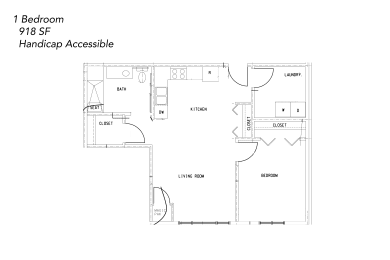 Floor Plan  1 Bedroom Handicap