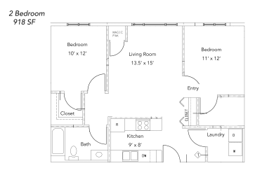 Floor Plan  2 Bedroom - Market Rate