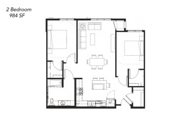 Floor Plan  a floor plan of a home with a bedroom and a living room