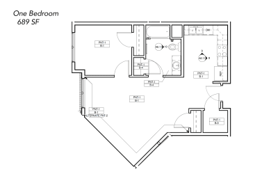 Floor Plan  One Bedroom