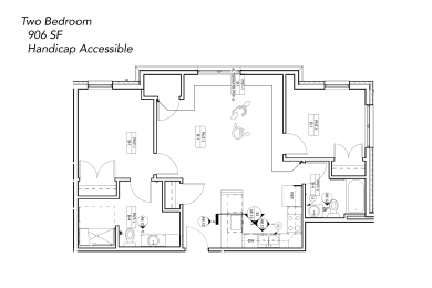Floor Plan  Two Bedroom - Handicap