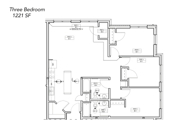 Floor Plan  Three Bedroom, Two Bathroom