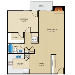 1 bedroom, 1 bathroom